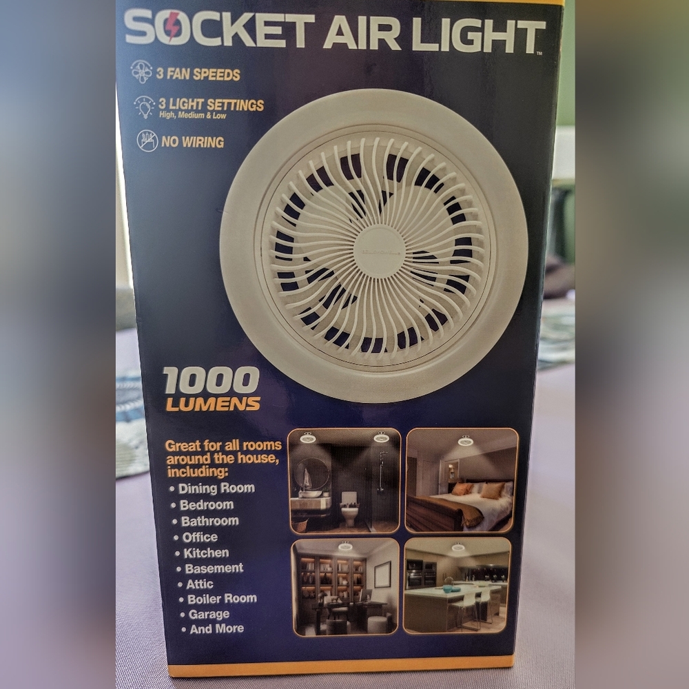 White Portable Socket Air Light With Fan! - Picture 2 of 2